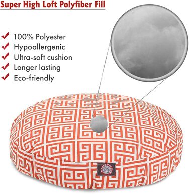 Кругле лежанка для собак Majestic Pet Products, оранжевого кольору, для дому та вулиці, знімний, пральний чохол