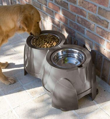 PETGARD Станція годування для собак з нержавіючої сталі - набір мисок - годівниця для собак Преміум класу - 61 x 35 x 28 см - об'єм 2 x 1500 мл