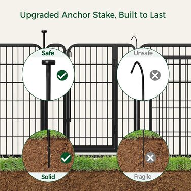 Клітка для собак Yaheetech 8-секційна, 80 см, вольєр для собак, з'єднувальні стержні, складана клітка для собак у квартиру та сад, без інструментів, 80 см висота, 8 шт.
