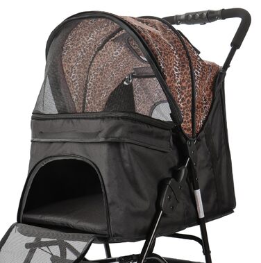Візок для собак Сенна сірий (чорний & леопард)