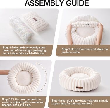 М'яке ліжко для котів MEWOOFUN 50x50x15 см, біле, з неслизьким дном. Заспокоює, не боїться, легко миється.