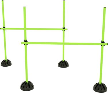 Набір стрибкових стержнів YRHome для тренувань на спритність та координацію, 15 стержнів по 100 см, 10 підставок, 10 кліпсів (зелений)