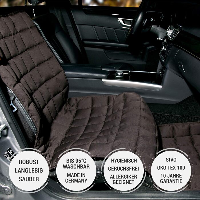 Автокрісло Doctor Bark для пасажирського сидіння - захисна накидка преміум-якості, підходить для всіх авто/SUV (Коричневий)
