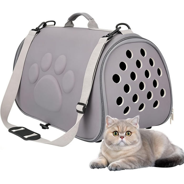 Транспортна переноска для котів та собак великих порід, Fatbare, сіра, M