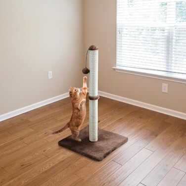 Котячий комплекс Дімака 86 см з сизалевим стовпом, когтеточка, заміна стовпа для когтеточки, когтешкребок з плюшем (темно-коричневий)