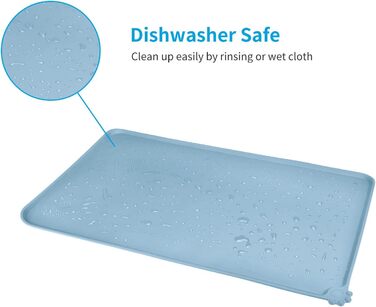 Силіконовий килимок для годування собак та котів AUDWUD, водонепроникний, антиковзкий, 87x58 см, колір Шiefer