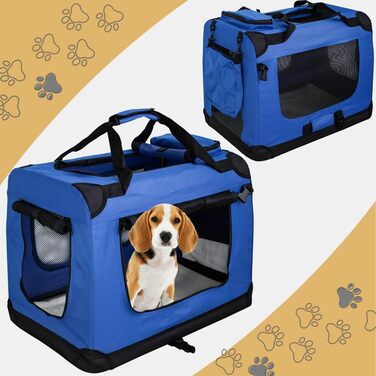 Транспортна переноска для собак та котів Petigi (M, 60x42x45 см, блакитна) - переноска-ліжко для авто