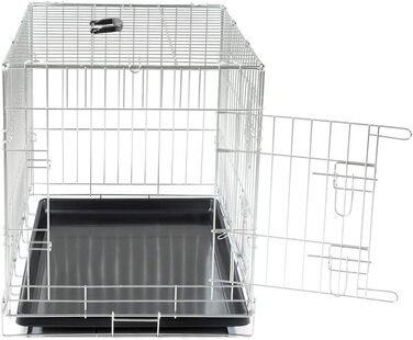 Складана металева клітка для транспортування Vadigran Classic, 76x48x55 см, срібляста, розмір L