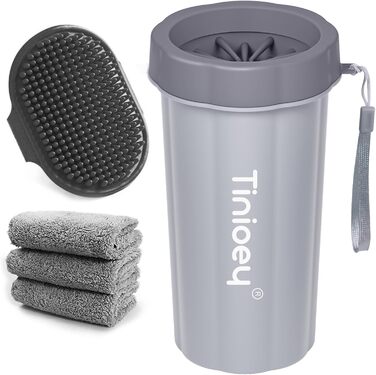 Очисник лап для собак | 3 рушники в комплекті | Очисник лап для собак | Аксесуари для собак середніх порід | Щітка для собак | Розмір M (Великий, Сірий)