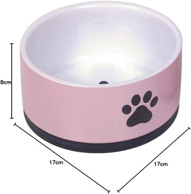 Миска для кота Nobby Paw, кераміка, рожева, Ø 17 x 8 см, 1,10 л