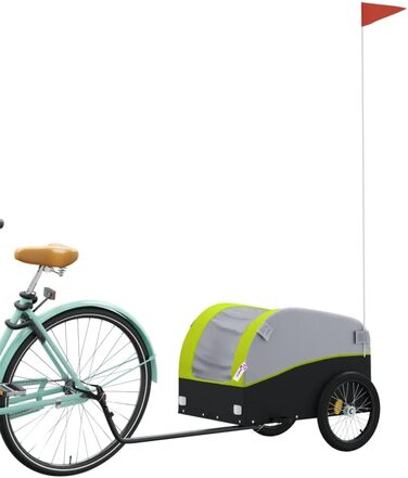 Причіп для велосипеда: вантажний, для собак, чорно-зелений, 30 кг, сталь, для щоденного транспортування, універсальний, легко монтується