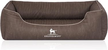 Ортопедичне собаче ліжко Knuffelwuff Tampa XXL з лазерного стежчастого екошкіри, 120 x 85 см (L 85 x B 63 x H 23 см, Браунгrau)