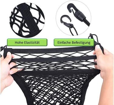 Сітчаста перегородка для собак у машину, універсальна для передніх сидінь, з 2 кишенями для зберігання