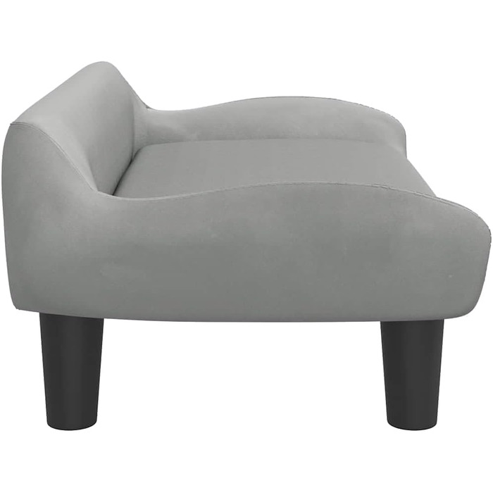 Крісло-ліжко для собак, м'яке лежання для тварин, лежанка для маленьких собак та котів, світло-сірий велюр, vidaXL