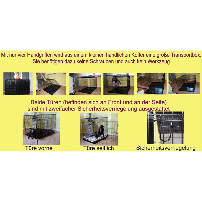 Клітка для собак MYPETS X-Treme Safe з піддоном, для дому та вулиці, 91x60x66 см