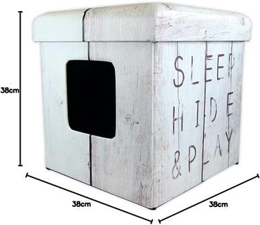 Кішка-будиночок/пуф D&D 434-431603 для сну, ігор та відпочинку, білий