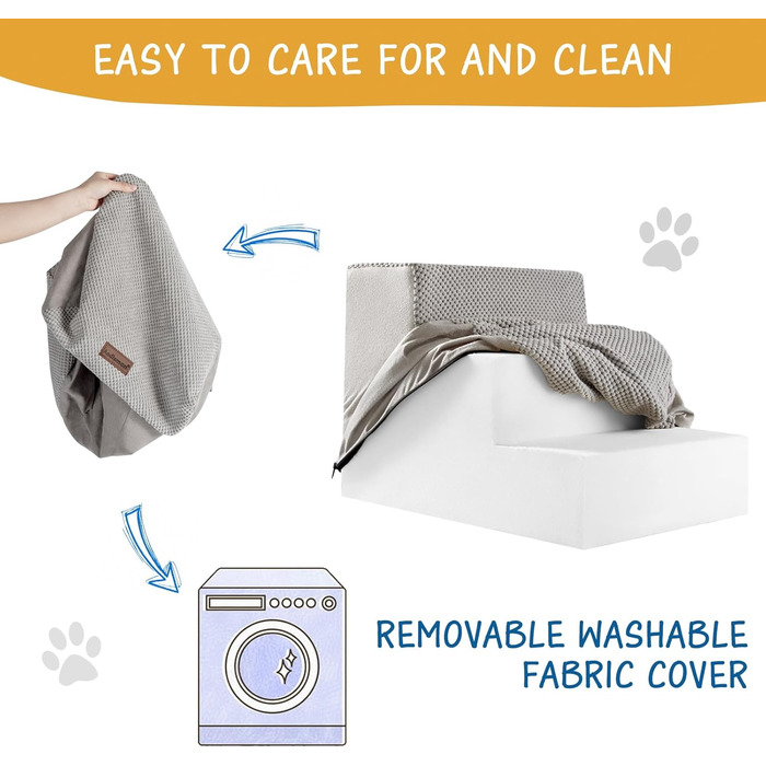 Сходинка для собак та котів, 3-ступенева широка неслизька сходинка для дивану, софи та стільця, 40 см, сірого кольору