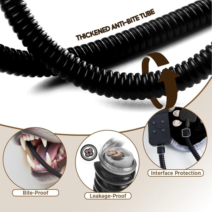 Килимок гріючий для тварин Furrybaby: водонепроникний, анти-гризучий, 30.5 см, чорний