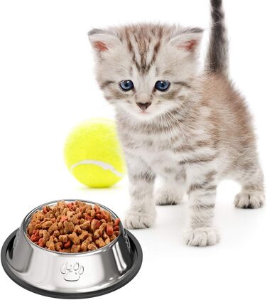 Набір мисок для котів з нержавіючої сталі (3 шт.) - миски для їжі та води для котів та маленьких собак