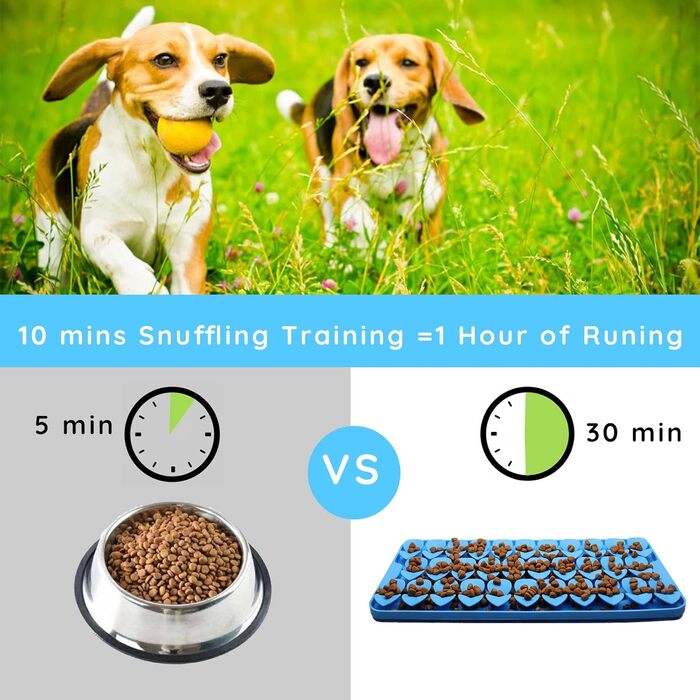 Силіконова килимок-іграшка для собак, 18x37 см, килимок-лежанка з присосками, повільний дозатор корму, килимок для годування собак, іграшка для собак, іграшка проти нудьги (блакитний)