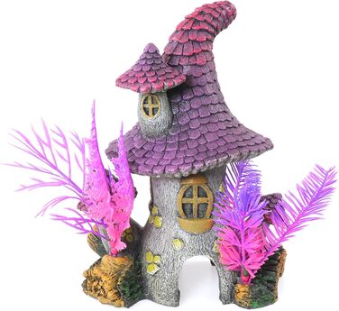 Будиночок Koboldhaus Rosewood Blue Ribbon 911791 з фіолетовим дахом для акваріума та акваріумістики