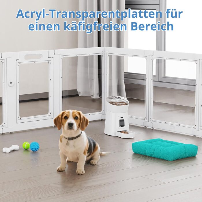 Клітка для цуценят FASNATI з акрилу, 60 см, прозора, для маленьких собак, 10 панелей, 150 x 100 x 60 см