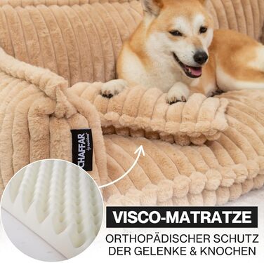 Софа для домашніх тварин Chaffar: ліжко для собак та котів з ортопедичним матрацом, сучасний стиль, матеріал - Cord, розмір XL (120 см)