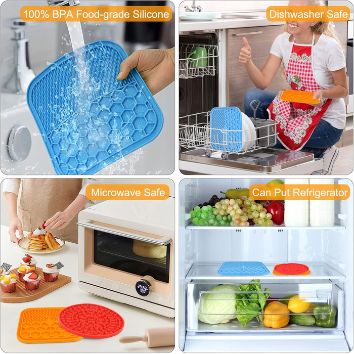 Килимок для ласощів для собак Hysagtek (3 шт.) з лопаткою, для маленьких та середніх порід, сильна фіксація, для купання, грумінгу та дресирування