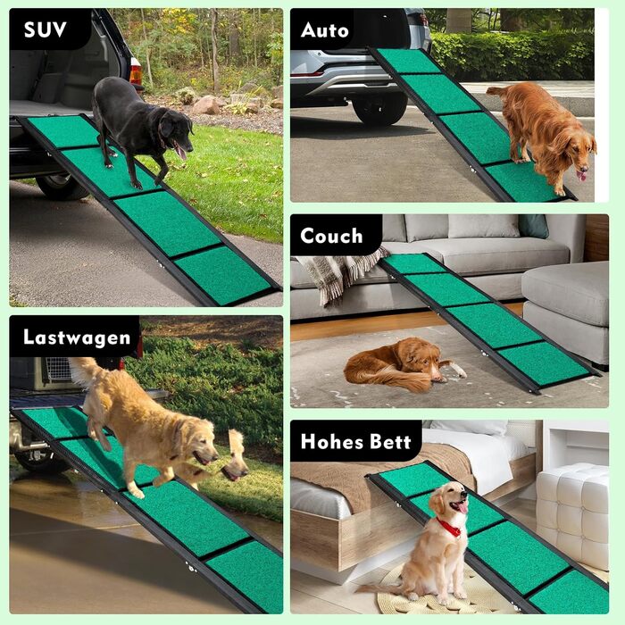 Рампа для собак у машину, складана, 180 см, антиковзаюча поверхня, для великих собак (до 100 кг), SUV та позашляховиків