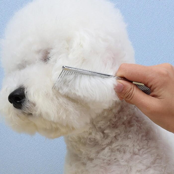 Щітка для котів Flohkamm - догляд за шерстю, видалення ковтунів, для цуценят та довгошерстих порід, щоденний догляд, після купання (срібна)