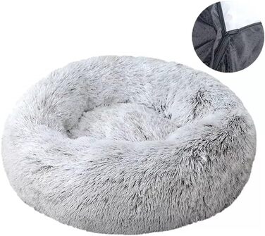 Асторпет | Лежанка для собак та котів Donut Cush, велика, середня та маленька, зручна та приємна на дотик (XS, світло-сірий)