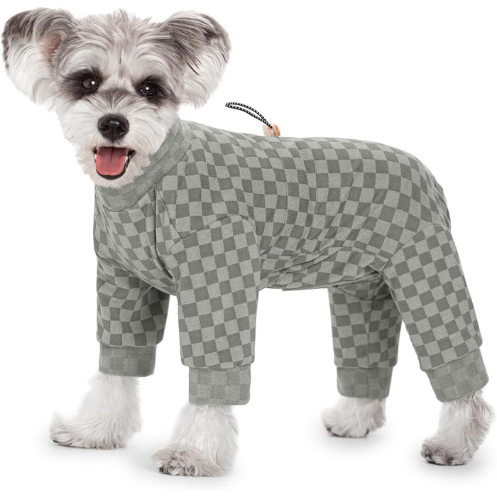 Зимовий теплий халат для собак з флісу, піжама для собак, оверхол з коміром, тепла зимова одіяння для собак середніх та великих порід, сірий, розмір XX-Large