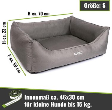 CopcoPet Лежанка для собак великих порід, XXL, антиковзка, знімний чохол, штучна шкіра, ортопедична, 110 x 90 см, коричнева