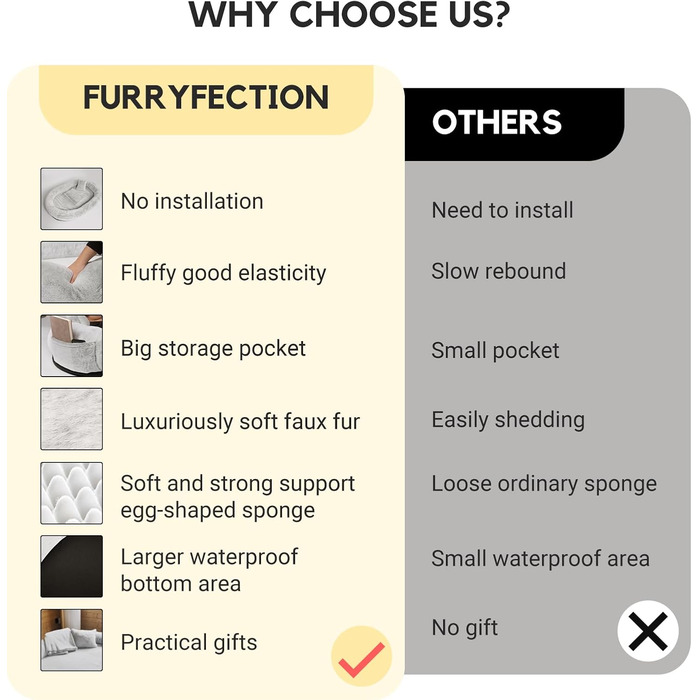 Велике ліжко для собак та людей FURRYFECTION, 180x114x35.6 см, сіре, з підстилкою та подушкою