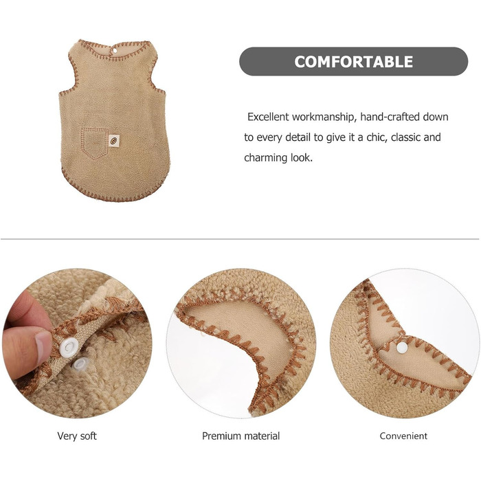 Зручна собача жилетка для маленьких та середніх собак. Тепла жилетка для домашніх тварин з бавовняної суміші, однотонна, з простим дизайном. Зимовий одяг та фотореквізит.