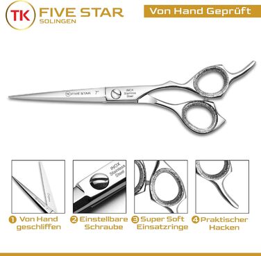 Професійні ножиці для волосся Sigma Professionelle Razor Edge 7' - для фрізурів, стрижок та бороди (нержавіюча сталь)