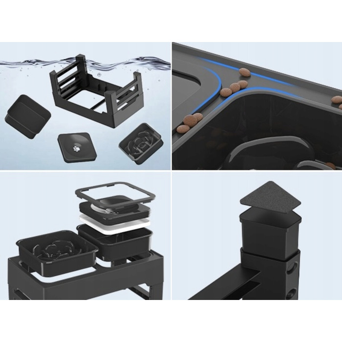 Миска для собак та котів: антиковзаюча, з регульованою висотою підставки та системою сповільнення їжі