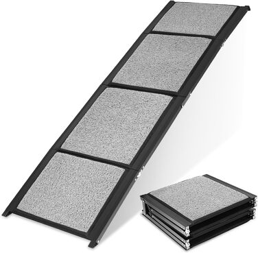 Рампа для собак, складана, 170x44 см – алюмінієва рампа з антиковзким покриттям, до 80 кг, для SUV, легкових авто, автодому