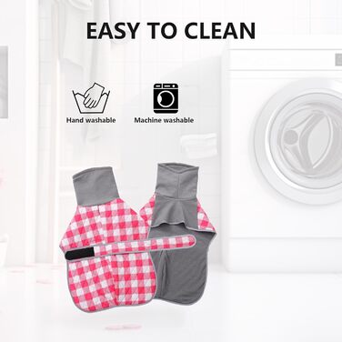 Теплий стьобаний термо-мандель для собак, водонепроникний, рожево-клітинний, з отвором для шлейки, з флісовою підкладкою, для маленьких, середніх та великих собак, XX-Large рожевий