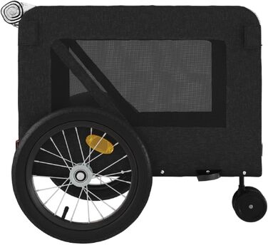 Причіп для собак Fasba: міцний, з відбивачами та прапором, для собак та котів, чорний, 135 x 68,5 x 73,5 см