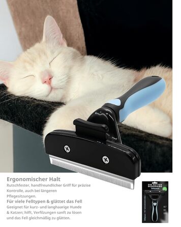 Щітка для собак та котів - для видалення підшерстя та линяння, самоочисна, ергономічна, проти ковзання