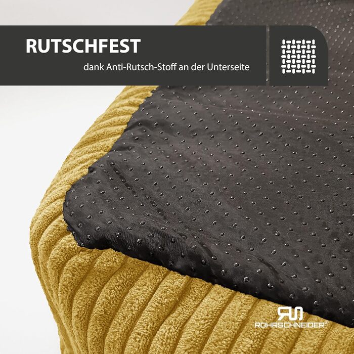 Лежанка для собак Rohrschneider, Cord, жовта, 70x50 см, з подушкою та пакетиками для прибирання