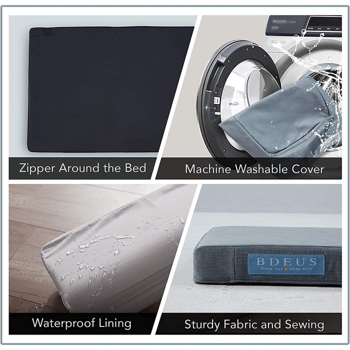 Ортопедичне ліжко для собак з гелевим шаром та піною з пам'яті, вологостійке, для великих та маленьких собак, знімний чохол, XL, помаранчеве