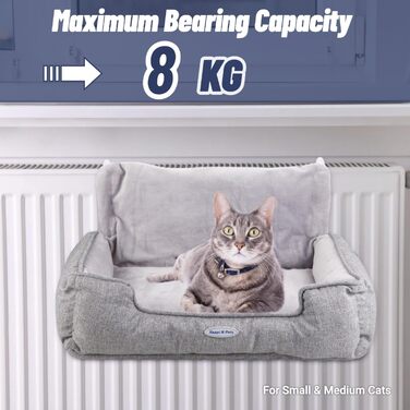 Кішка ліжко для радіатора Happi N Pets - зручне гаманець для котів, сірий, 55 x 34 x 27 см