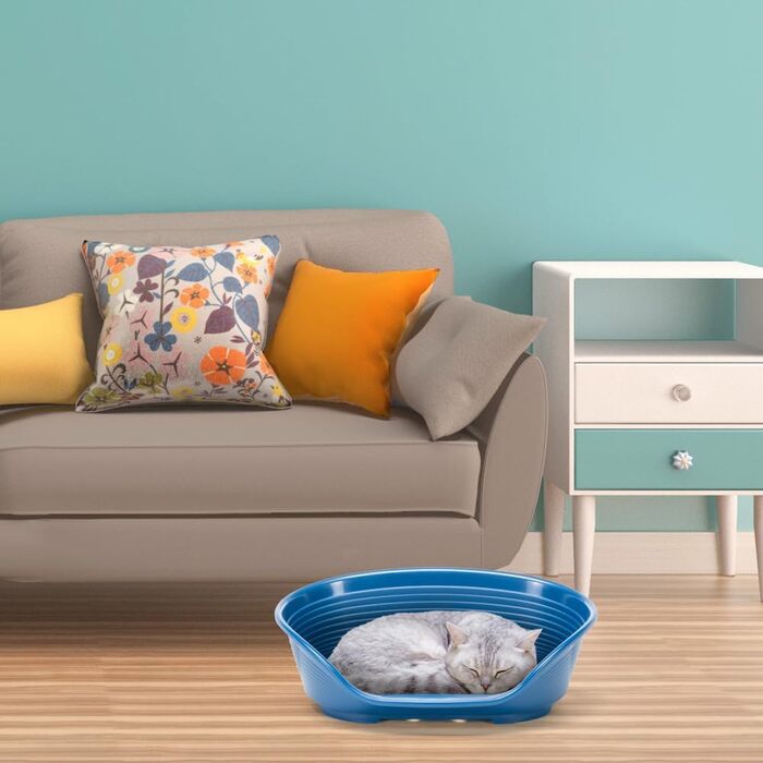 Крізьле для собак та котів Ferplast Siesta Deluxe, пластикове, 43x28x17.5 см, 49x36x18 см, сірий (Taubengrau), миється, з вентиляцією, антиковзаюче