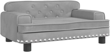 Крісло-ліжко для собак та котів, сірого кольору, 70x45x30 см, з м'якої тканини (велюру)