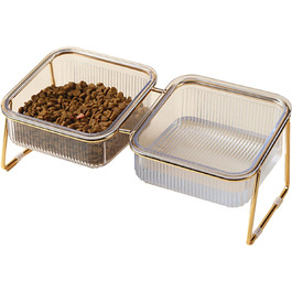 Миска для котів KMERCE з нахилом 15°, піднята миска для корму, аксесуари для котів, миски для корму для маленьких та середніх котів та собак, подвійна миска, неслизька основа, стильний дизайн INS