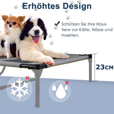 Лежанка для собак з балдахіном, велика, 92 x 76 x 92 см. Лежанка для тварин, водонепроникна, з дихаючим мережевим покриттям, для кемпінгу та пляжу. Розмір L (XL: 122 x 92 x 102 см)