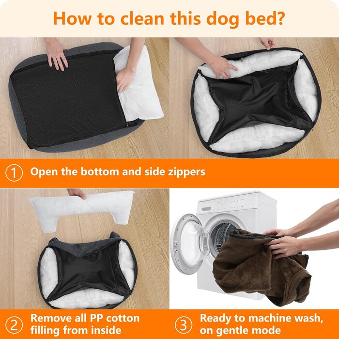 Ліжко для собак, лежанка для собак, подушка для собак, корзина для собак. Знімне та пральне, коричневого кольору, 90 x 75 x 25 см