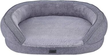 Ортопедичне комфортне ліжко Nobby 61735 овальної форми, сірого кольору; 78 x 62 x 18 см